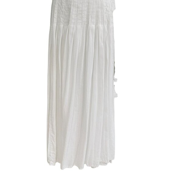 Wilfred White Maxi Skirt SZ M High Waist Pleated Wrap Long Aritzia Boho Chic - Picture 9 of 12